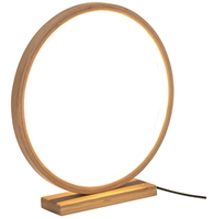 Bamboo Single Ring LED Lamp Light Modern Scandi Minimalistic - Natural