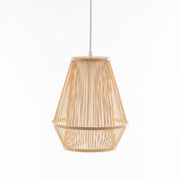 Natural Woven Bamboo Empire Pendant Lamp Hanging Light Bell Shade Boho Tropical