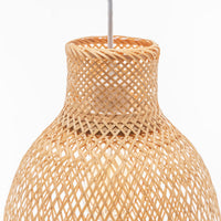 Natural Woven Bamboo Cone Pendant Lamp Hanging Light Bell Shade Boho Tropical