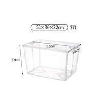 37 Litre Modular Clear Foldable Storage Box with Lid Plastic Tub Collapsible