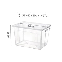 57 Litre Collapsible Modular Clear Foldable Storage Box with Lid Plastic Tub