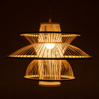 Aurora Natural Hand-Woven Bamboo 3-Layer Pendant Lamp Light