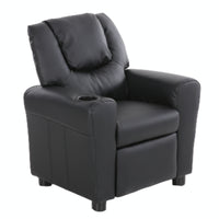 Oliver Kids Recliner Chair Sofa Children Lounge Couch PU Armchair - Black