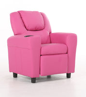 Set of 2 Oliver Kids Recliner Chair Sofa Children Lounge Couch PU Armchair Pink