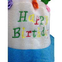 Happy BIRTHDAY CAKE HAT Party Costume Bday Fancy Dress with Candles Gift  - Blue