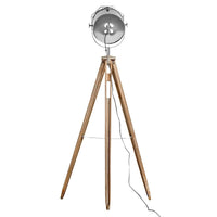 Nautical Tripod Floor Lamp Search Light Modern Chrome Head with Mesh