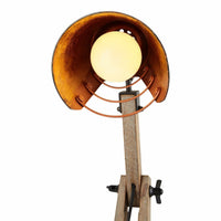 Scandi Modern Natural Wooden Table Lamp Rustic Retro Designer Vintage Light