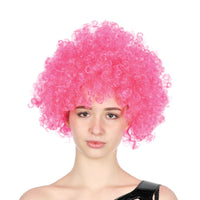 DELUXE AFRO WIG Curly Hair Costume Party Fancy Disco Circus 70s 80s Dress Up - Hot Pink