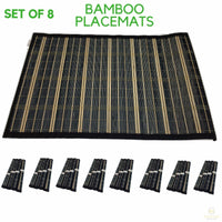 Set of 8 BAMBOO PLACEMATS Dinner Table Decor Party Natural Party 45x30cm BULK