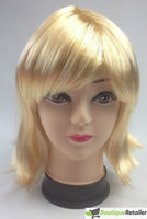 Bob Wig Costume Short Straight Fringe Cosplay Party Full Hair Womens Fancy Dress - Blonde