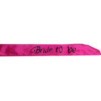 HEN'S NIGHT SASH Party Girls Wedding Bridesmaid Bridal Bride To Be Satin Sashes - Bride To Be (Dark Pink)