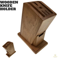 Wooden Knife Holder Knife Fork Block Kitchen Rack Desk Wood Organizer