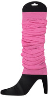 LEG WARMERS Knitted Womens Neon Party Knit Ankle Fluro Dance Costume 80s Pair - Light Pink