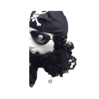 PIRATE WIG Costume Fancy Dress Caribbean with Bandana & Beard Party Eye Patch