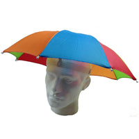RAINBOW UMBRELLA HAT Rain Novelty Cap Costume Outdoor Camping Beach Fishing