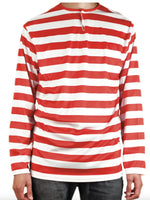 ADULTS Wheres Wally Book Week Red and White Striped Top Shirt Costume Party Dress Up  - Small