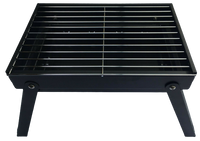 Premium Portable Charcoal Folding BBQ Grill Barbecue Foldable Travel - Black/Silver
