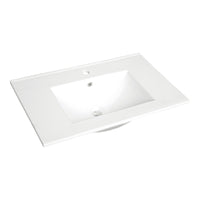 750mm Thin Edge Ceramic Vanity Basin with Overflow   1 Tap Hole