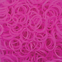 4800 LOOM BANDS Rubber Refill Kit DIY Magical Bracelet 192 S Clips 16 Hooks BULK - Plain Hot Pink