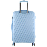 Pierre Cardin Inspired Milleni Checked Luggage Bag Travel Carry On Suitcase 65cm (82.5L) - Blue