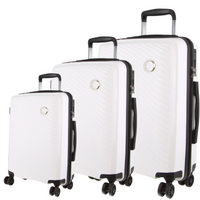 Pierre Cardin Inspired Milleni Hardshell 3-Piece Luggage Bag Set Travel Suitcase - White