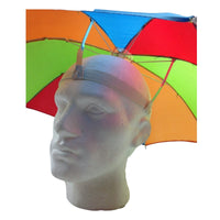2pcs Set Rainbow Umbrella Hat + 70s Fake Moustache Costume Props Novelty Fancy