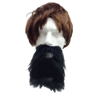 2pc Set Black Jumbo Afro Wig + Party Beard Moustache Costume Fancy Dress Fake Hair