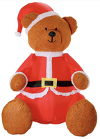 275cm Xmas Christmas Charm Deluxe Inflatable Plush Bear w/ LED Lights  Decoration