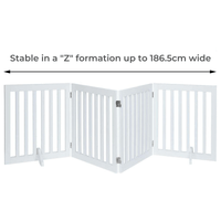 Four Panel Freestanding Dog Gate, White