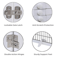 Wooden Dog Pen and Six Panel Pet Gate, White