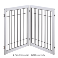 Wooden Dog Pen and Six Panel Pet Gate, White