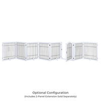 Wooden Dog Pen and Six Panel Pet Gate, White