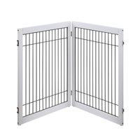 Wooden Dog Pen and Pet Gate Two-Panel Extension, White