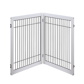 Wooden Dog Pen and Pet Gate Two-Panel Extension, White