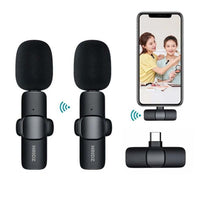 Hridz K9 Wireless Rechargeable 2 in 1 Type-C Microphone For Podcast Recording Interview
