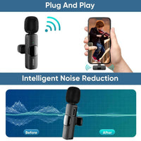 Hridz K9 Wireless Rechargeable 2 in 1 Lightning Microphone For Lightning Port Devices Recording Interview