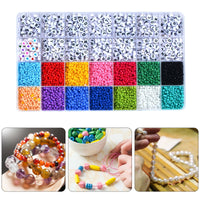 28 Grids 3mm 4500pcs Acrylic Seed Beads Craft Kit with A-Z Letter Beads For Jewellery Making