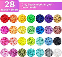 28 Colors 6380pcs 6mm Flat Round Heishi Polymer Clay Jewelry Making Kit Bead Smiley Face Beads Set