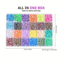 10800pcs Clay Beads for Bracelet Making Kit 72 Colors Spacer Heishi Beads Jewelry Making Kit