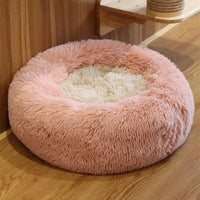 XL-70cm pink PawfectFriend Dog Pet Cat Calming Bed Plush Beds Large Fluffy Donut Comfy Cushion Puppy Mat