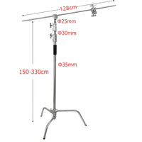 HRIDZ 10.8ft/330cm Heavy Duty Studio C Stand Century Stand Boom Arm Grip Heads Kit