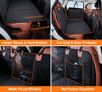 Black PawfectFriend Hard Bottom Car Back Seat Extender & Hammock for Dogs – 63x132cm Waterproof, Heavy-Duty Pet Seat Protector