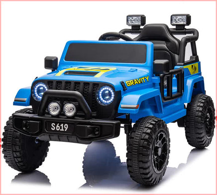 12V Gravity Kids Electric Ride On Car/Jeep – Blue