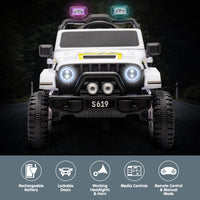 12V Kids Electric Ride On Jeep – White