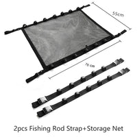 Car Fishing Rod Strap Vehicle Rod Carrier Storage Net Fishing Pole Holder SUV-2PCS Black Fishing Strap
