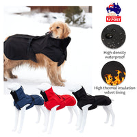 Pet Dog Raincoat Poncho Jacket Windbreaker Waterproof Clothes with Harness Hole-XXL-Red