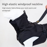 Pet Dog Raincoat Poncho Jacket Windbreaker Waterproof Clothes with Harness Hole-L-Black (Single Layer)