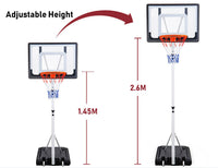 Portable Basketball Hoop Stand System Height Adjustable Net Ring Kids Junior