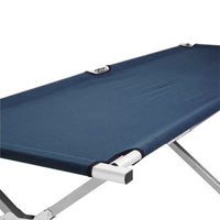 Camping Bed Folding Stretcher Light Weight w/ Carry Bag Camp Portable - navy