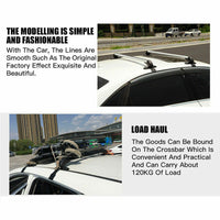 115cm Universal Car Roof Racks Carrier Adjustable Cross Bars Aluminium Alloy Lockable